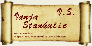 Vanja Stankulić vizit kartica